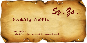 Szakály Zsófia névjegykártya