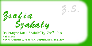 zsofia szakaly business card